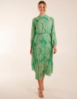 Diamond Aztec High Neck Dress -Deals Sleek Dresses Store BV3499 GREEN 15058