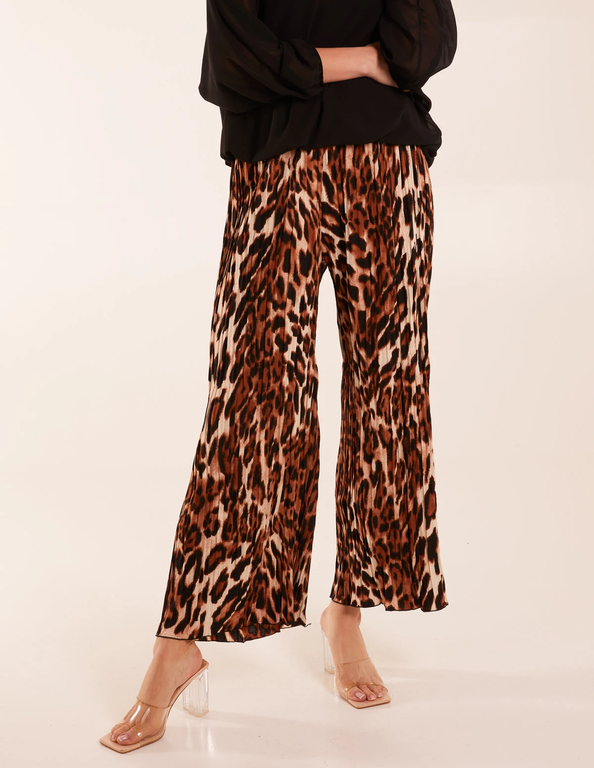 Abstract Cheetah Pleated Trousers 2 Abstract Cheetah Pleated Trousers - Image 2