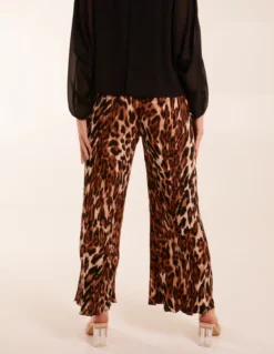 Abstract Cheetah Pleated Trousers 7 Abstract Cheetah Pleated Trousers -Deals Sleek Dresses Store BV3503 BROWN 0119