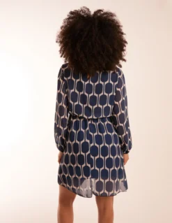 Geometric Print Dress -Deals Sleek Dresses Store BV3545 NAVY 10346