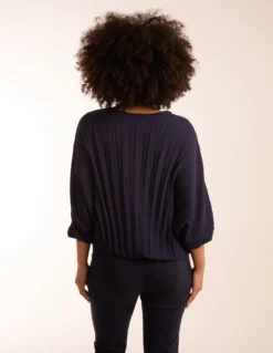 Pleated Batwing Top -Deals Sleek Dresses Store BV3562 NAVY 10421