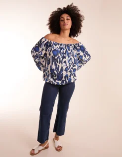 Leopard Print Off Shoulder Top 6 Leopard Print Off Shoulder Top -Deals Sleek Dresses Store BV3564 BLUE 10511
