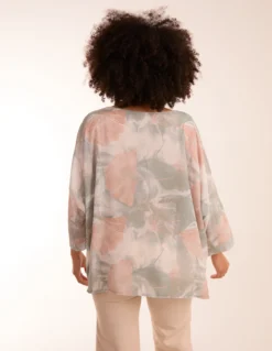 Feather Shell Print Top -Deals Sleek Dresses Store BV3575 SAGE 10308