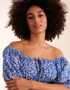 Tie Front Shirred Waist Midi Dress -Deals Sleek Dresses Store BV3576 BLUE 10717 wrong 4