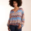 Zig Zag Print Bubble Hem Top