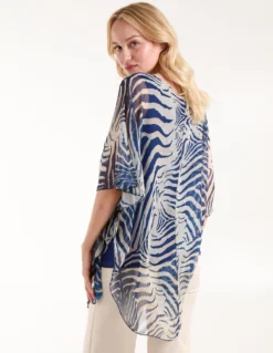 Zebra Oversized Tunic -Deals Sleek Dresses Store BV3662 NAVY151
