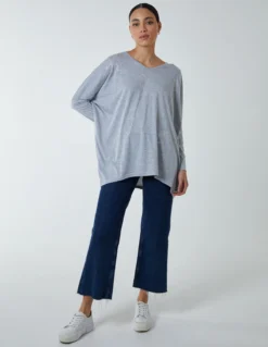 Hotfix Multi Heart Batwing Top -Deals Sleek Dresses Store BV3771 GREY 23912