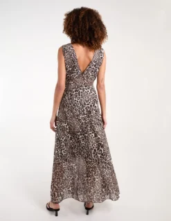 Leopard Print Maxi Dress -Deals Sleek Dresses Store BV3880 ANIMAL 35336