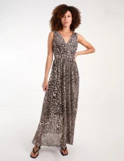 Leopard Print Maxi Dress -Deals Sleek Dresses Store BV3880 ANIMAL 35338