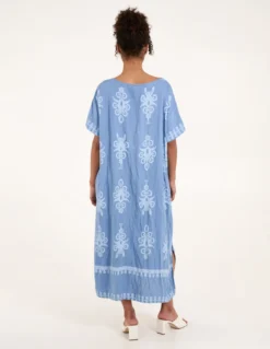 Tribal Print Dress With Pockets -Deals Sleek Dresses Store BV4014 DENIM 4