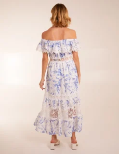 Bardot Neck Lace Maxi Dress 7 Bardot Neck Lace Maxi Dress -Deals Sleek Dresses Store BV5098002 127763