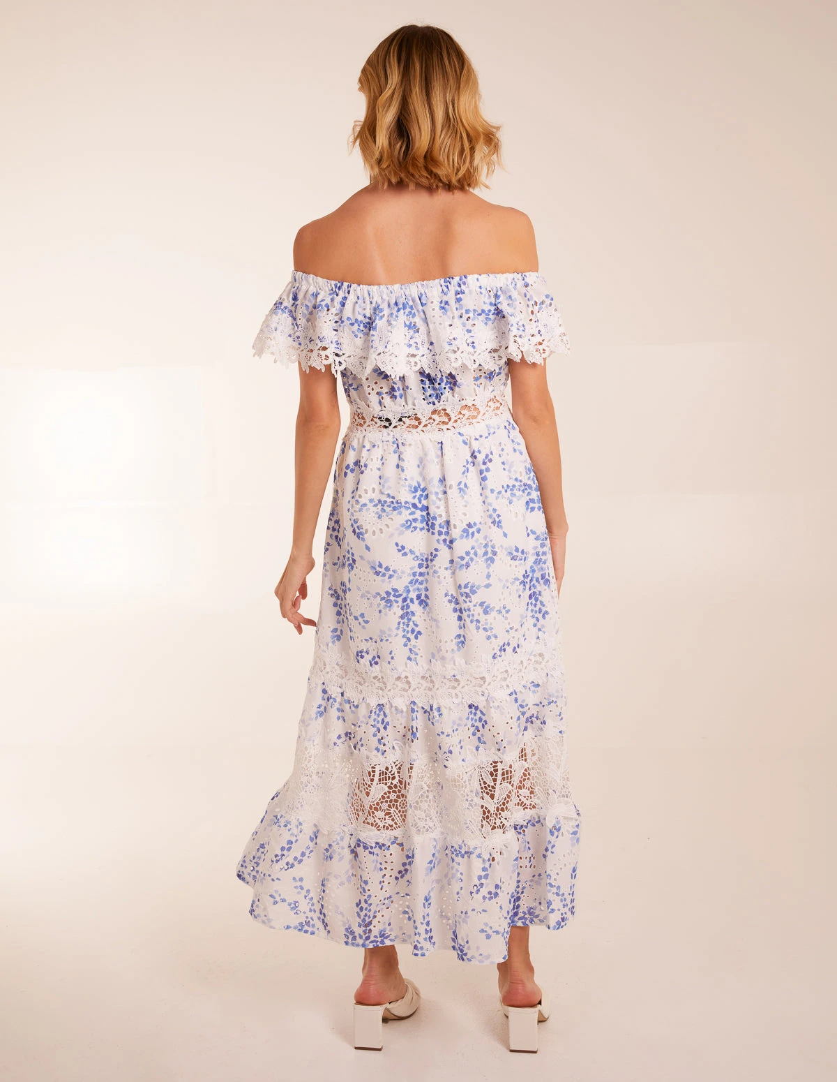 Bardot Neck Lace Maxi Dress 4 Bardot Neck Lace Maxi Dress - Image 4