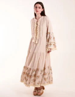 Ruffle Dress With Long Sleeves 6 Ruffle Dress With Long Sleeves -Deals Sleek Dresses Store BV5100 STONE 3378 2