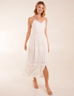 Spaghetti Strap Crochet Lace Maxi Dress