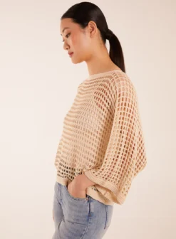 Round Neck Crochet Net Top -Deals Sleek Dresses Store BV5162001 127778