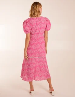 Broderie Anglaise Puff Sleeve Midi Dress 7 Broderie Anglaise Puff Sleeve Midi Dress -Deals Sleek Dresses Store BV5168020 127799