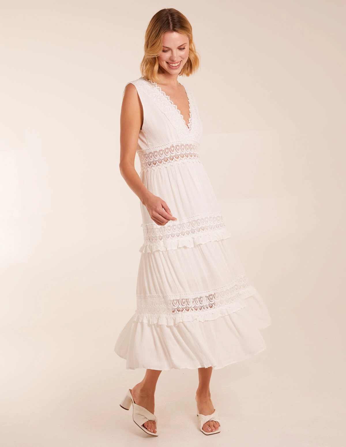 Angel Sleeve Tiered Maxi Dress 3 Angel Sleeve Tiered Maxi Dress - Image 3
