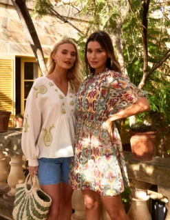 Embroidered Cheesecloth Top -Deals Sleek Dresses Store HRjpgSS24campaignBlueMalta 6