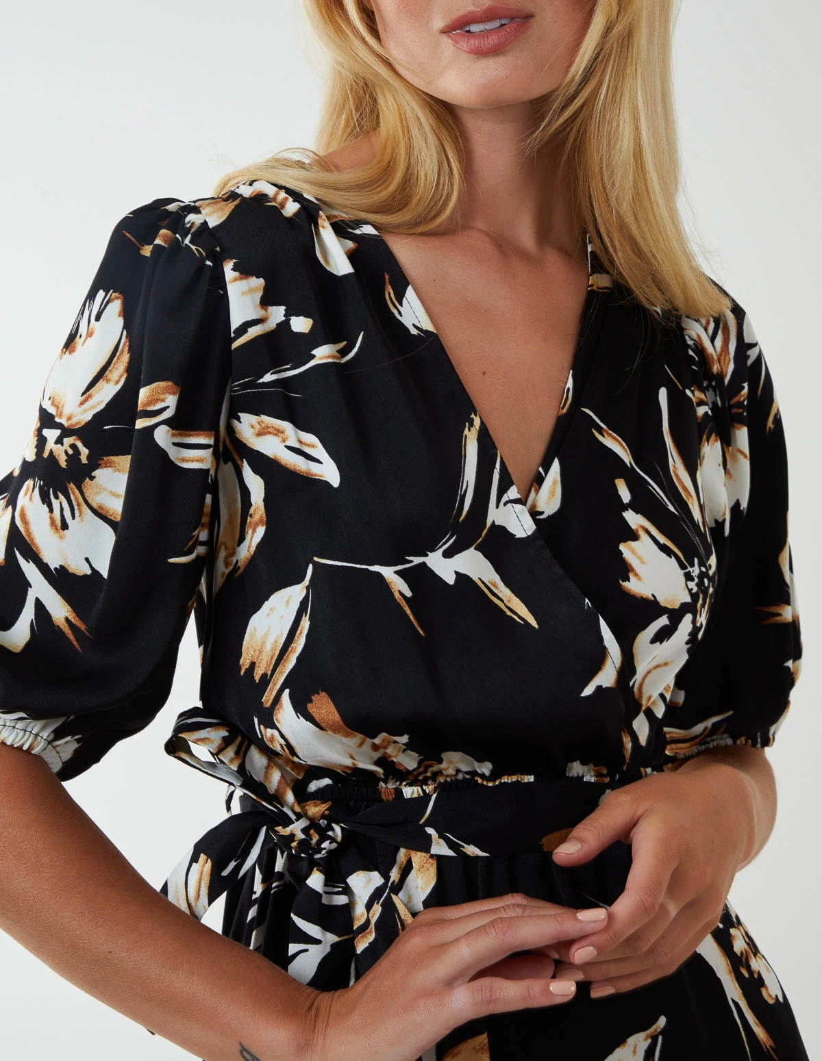 Wrap Front Tier Hem Midi Dress 3 Wrap Front Tier Hem Midi Dress - Image 3