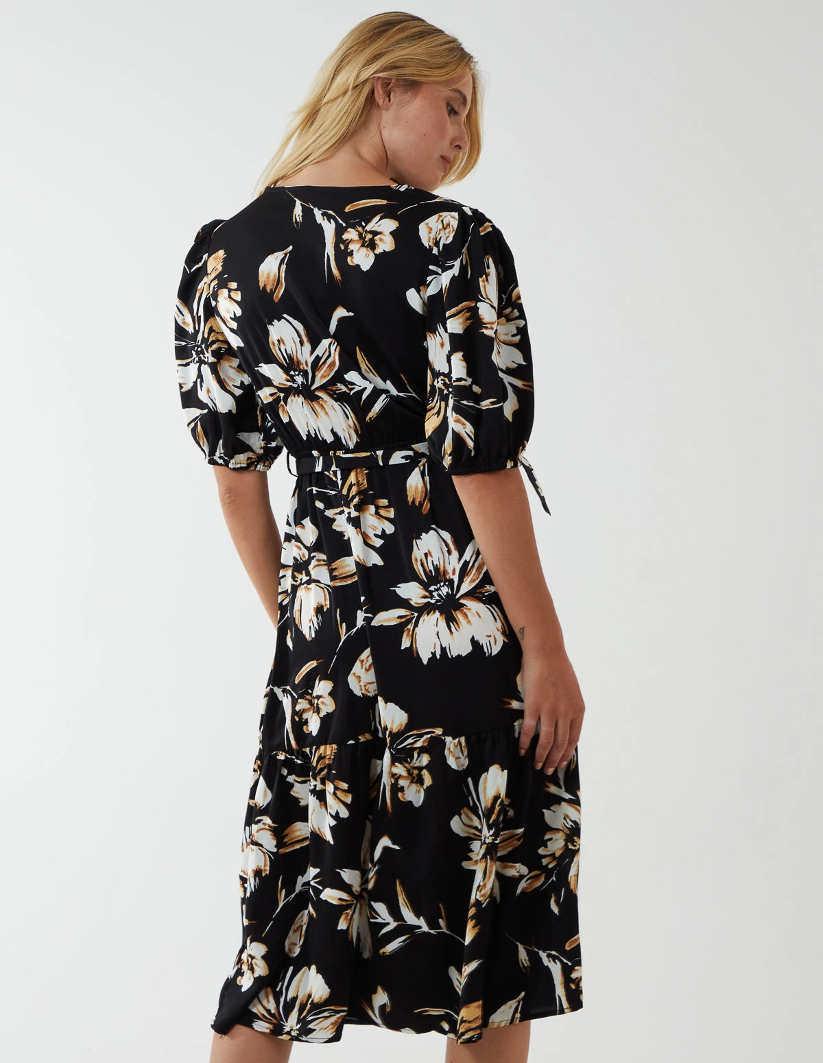 Wrap Front Tier Hem Midi Dress 5 Wrap Front Tier Hem Midi Dress - Image 5