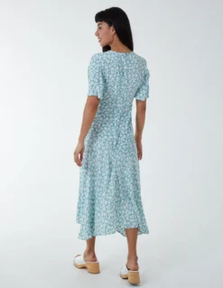 Angel Sleeves Wrap Midi Dress -Deals Sleek Dresses Store NL6919 MINT 6105