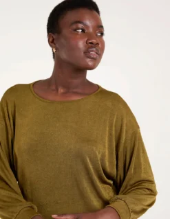 Mini Ribbed Hi-Low Tunic -Deals Sleek Dresses Store NV1381 KHAKI 43146