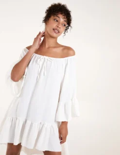 Tie Neck Tiered Tunic Dress