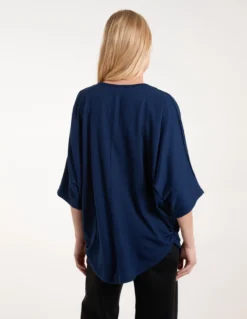 Plain Zip Front Top -Deals Sleek Dresses Store S211740 NAVY 0873
