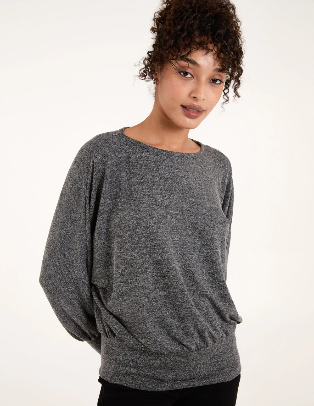 Metallic Deep Hem Batwing Top 2 Metallic Deep Hem Batwing Top - Image 2