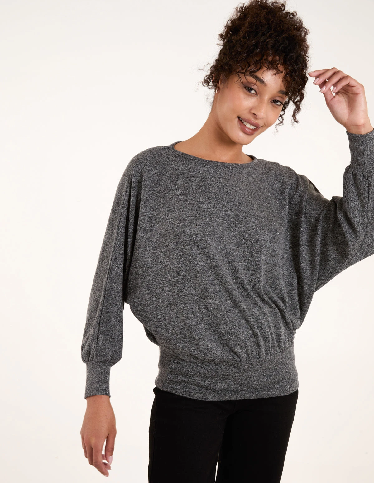 Metallic Deep Hem Batwing Top 1 Metallic Deep Hem Batwing Top