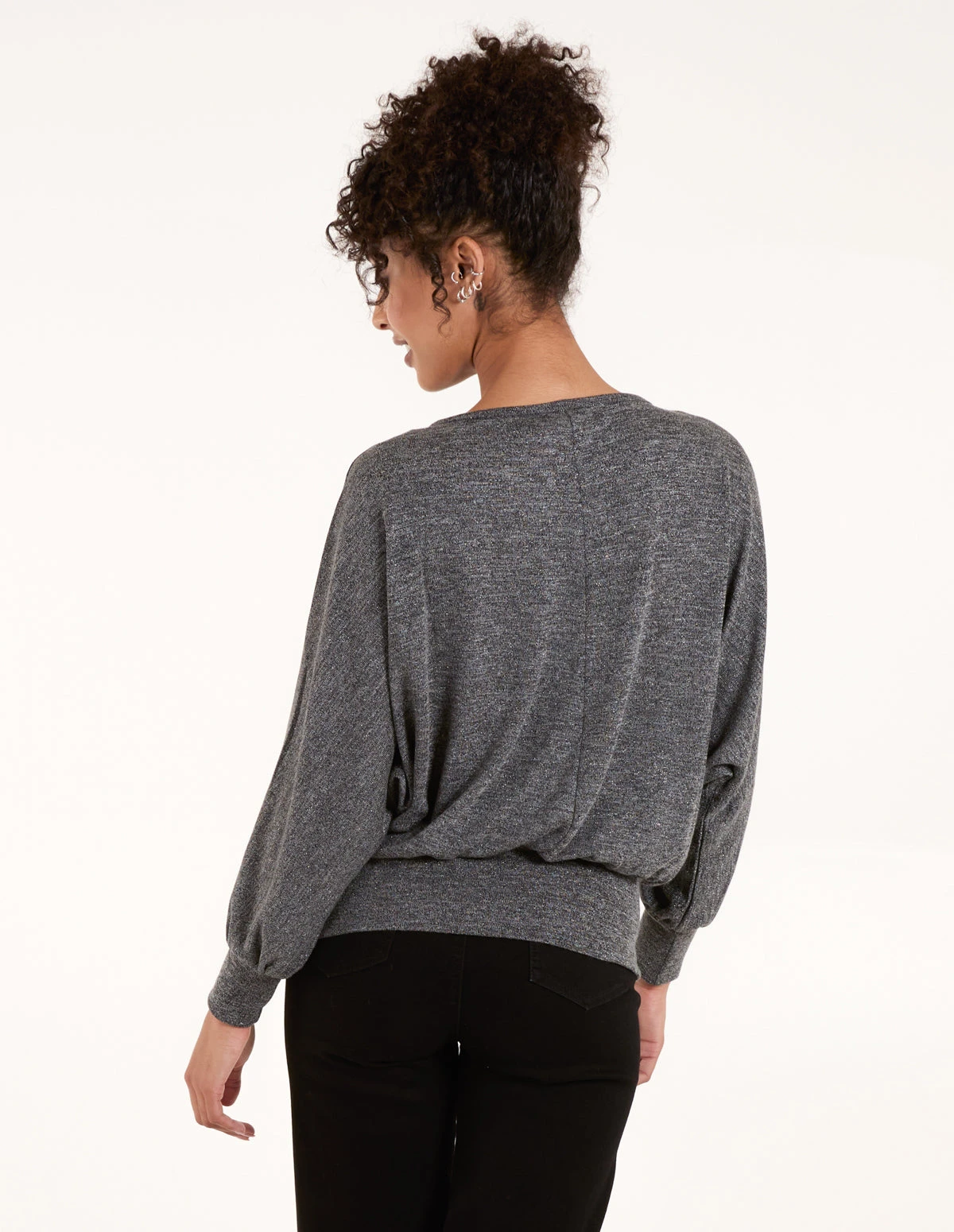 Metallic Deep Hem Batwing Top 4 Metallic Deep Hem Batwing Top - Image 4