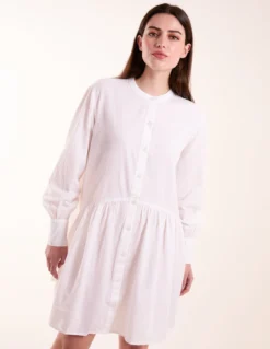 Tiered Shirt Mini Dress 6 Tiered Shirt Mini Dress -Deals Sleek Dresses Store S22086 WHITE 1263