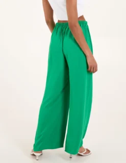 Drawstring Wide Leg Trousers -Deals Sleek Dresses Store S22314 GREEN 4