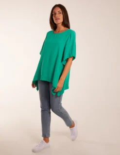 Chain Detail Short Sleeve Blouse -Deals Sleek Dresses Store S22400 GREEN 34310