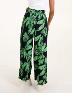 Tropical Print Elasticated Waist Culottes 9 Tropical Print Elasticated Waist Culottes -Deals Sleek Dresses Store S22516 NAVY 4