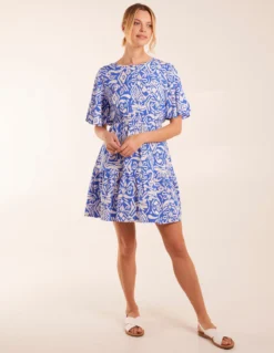 Crew Neck Aztec Tiered Mini Dress -Deals Sleek Dresses Store S231747B002 131703