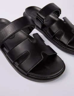 Velcro Cross Front Sandal -Deals Sleek Dresses Store SS24266 BLACK 3