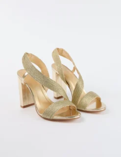 Metallic Rope Heeled Shoe