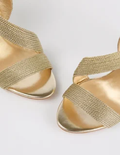 Metallic Rope Heeled Shoe -Deals Sleek Dresses Store SS24270 GOLD 4