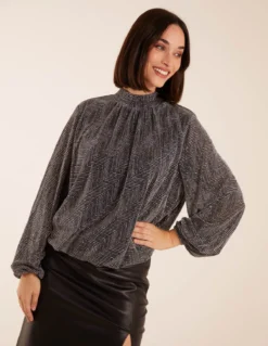 Puffball High Neck Top