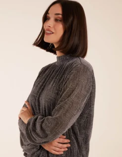 Puffball High Neck Top -Deals Sleek Dresses Store bv222413 silver27843