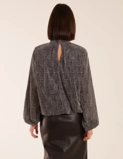 Puffball High Neck Top -Deals Sleek Dresses Store bv222413 silver27847