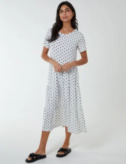 Tiered Smock Dress -Deals Sleek Dresses Store bv233824 white11014