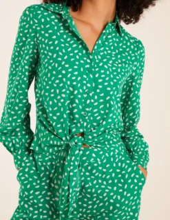 Polka Dot Oversized Shirt & Trouser Set -Deals Sleek Dresses Store bv233942 green8507