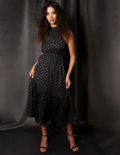 Blouson Halter Neck Dress