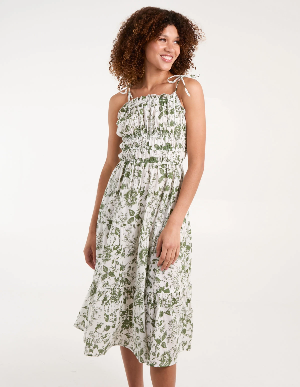 Chintz Print Elastic Smock Dress 1 Chintz Print Elastic Smock Dress