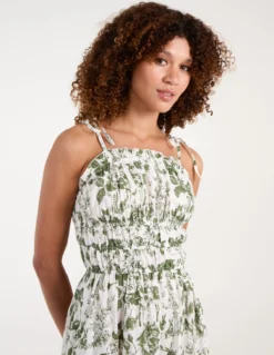 Chintz Print Elastic Smock Dress 6 Chintz Print Elastic Smock Dress -Deals Sleek Dresses Store bv245886 khaki 34904