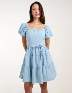 Milkmaid Puff Sleeve Mini Dress