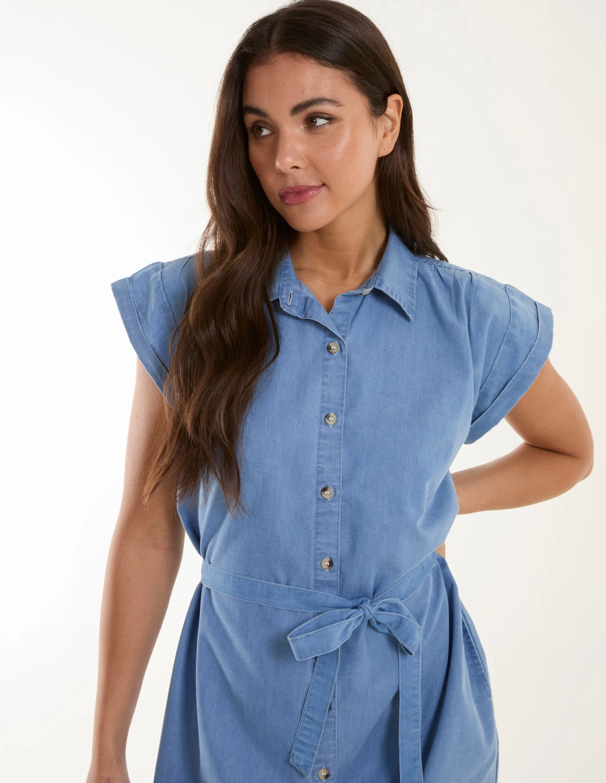 Button Front Shirt Dress 3 Button Front Shirt Dress - Image 3