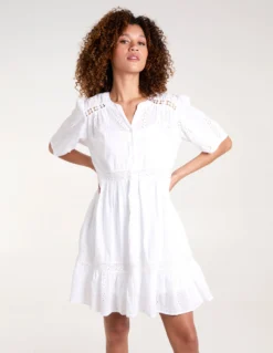 Broderie Tiered Mini Dress